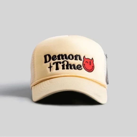*NEW* Limited Edition Demon Time Cream Trucker Snapback Hat by Field Grade - Picture 1 of 12
